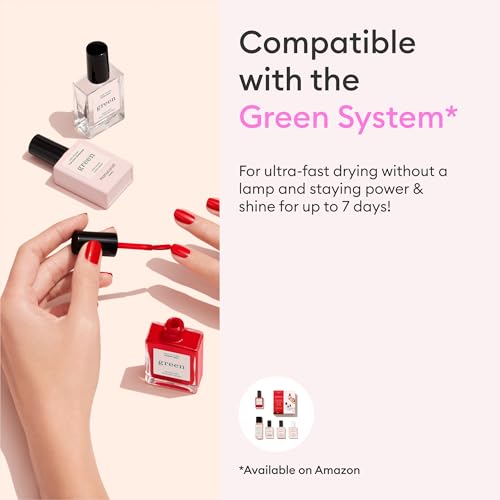 Manucurist - Green Hortencia Nail Polish - Sheer Pink Nail Polish - 9-Free, Vegan and Plant-Based - Quick Dry Manicure - Non Toxic - Made in France - 0.5 fl oz