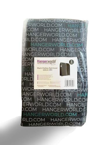 HANGERWORLD Clothes Rack Cover - 4ft Wide, Breathable Nylon, Black with Zipper (Cover Only)