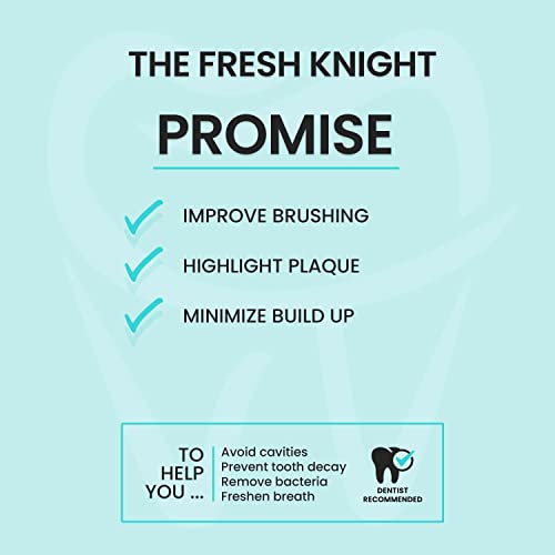 Plaque Disclosing Tablets for Teeth, 96 Count, Dental Disclosing Tablets for Kids or Adults, Shows Plaque, Helps Teach Kids Teeth-Brushing Habits for Clean Teeth, by Fresh Knight, Pack of (1)