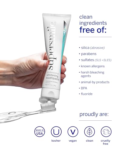 Supersmile Professional Teeth Whitening Toothpaste - Fluoride Free for Visibly Brighter Smile - Whitens up to 6 Shades