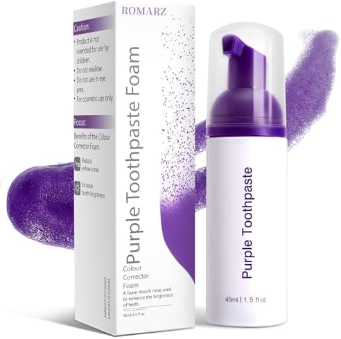 Purple Toothpaste for Teeth Whitening,Purple Teeth Whitening Kit,Tooth Stain Removal Colour Corrector,2PC