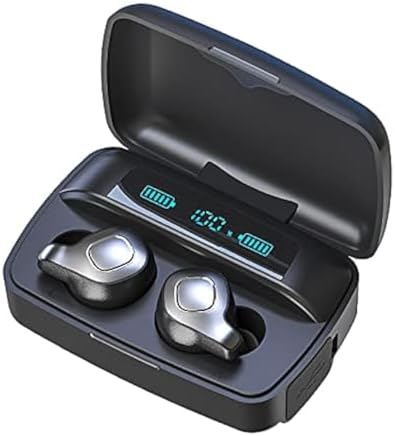 Wireless Earbuds new Technology Air 4 mics Bluetooth 5.0 Earbud Touch Control USB-C Quick Charge deep Bass in-Ear Detection Headphones (Black F8)