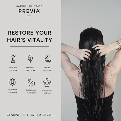 PREVIA Hydrating Leave-in Conditioner Spray with White Truffle Extract - Reconstructive Biphasic Detangling Treatment for Damaged, Dry, and Brittle Hair - Tames Frizz & Controls Static 6.7Floz