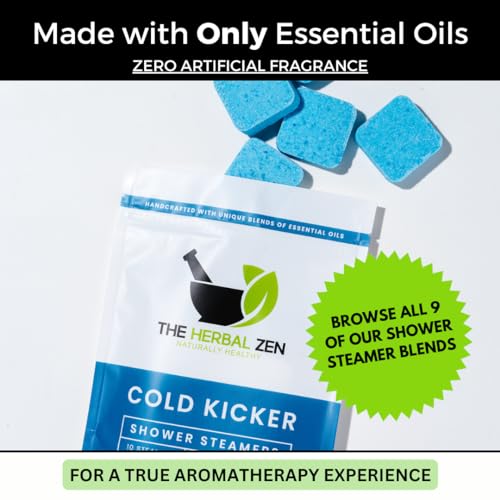 Cold Kicker Shower Steamers Aromatherapy, Eucalyptus Shower Steamer, Shower Bombs Made in the USA, Menthol Shower Steamer, Self Care Gifts, Mothers Day Gift, Shower Steamers for Women and Men