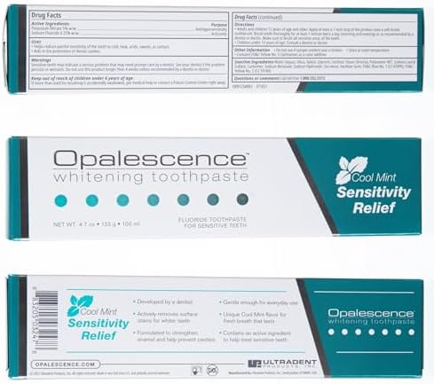 Opalescence Whitening Toothpaste for Sensitive Teeth (1 Pack) - Oral Care, Mint Flavor, Gluten Free - TP-5167-1