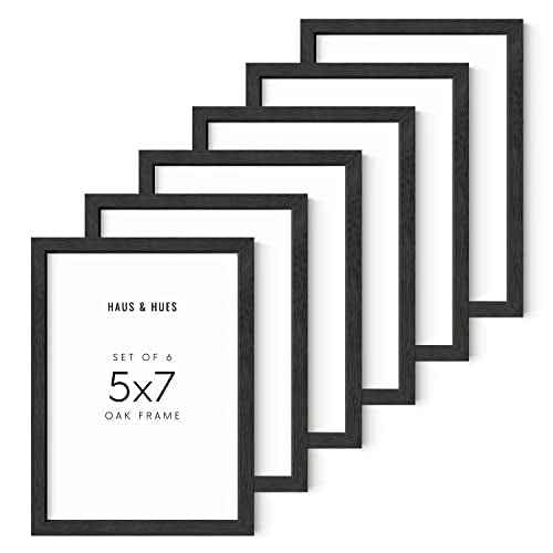 5x7 Black Oak Frame Set of 6 (6 Count)