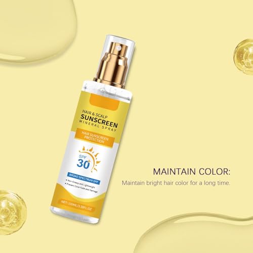 Ultimate Hair & Scalp Sunscreen Spray SPF 30 | Color-Safe UV Blocker for Dyed/Highlighted Hair | Weightless Non-Greasy Protection | Beach & Pool Essentials | Coconut Enriched Scalp Shield (2)