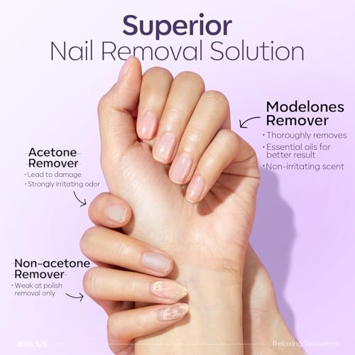 Modelones Nail Polish Remover, Acetone Gel Polish Remover with Jojoba Oil Fast Gentle Professional Removal for Nail Glue Acrylic Dip Powder Press On Nails Home Salon Gift for Women 8 Fl Oz, Lavender