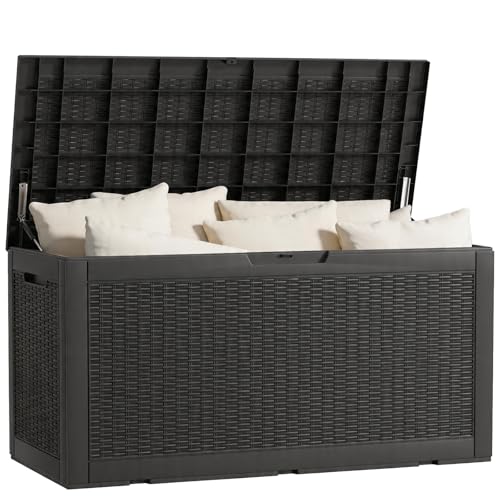 121 Gal Waterproof Outdoor Storage Box Lockable Deck Box