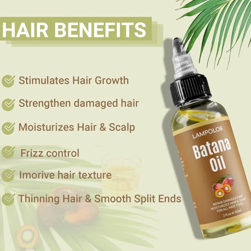 RAW Batana Oil for Hair Growth, Dr Sebi Organic Unrefined Batana Oil from Honduran, 100% Pure & Natural Hair Growth Oil for Thicker & Stronger Hair - 4 FL OZ