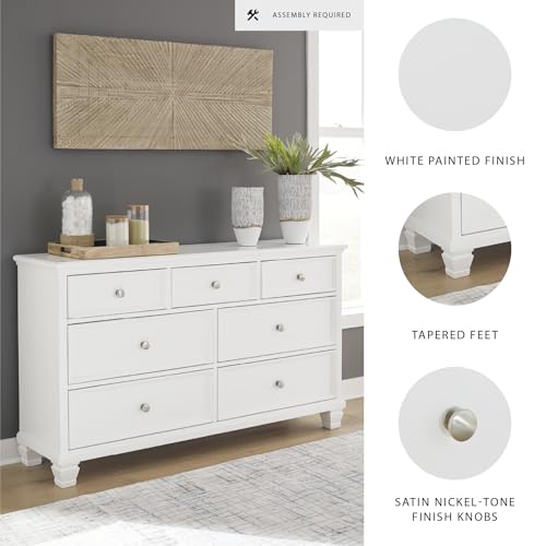 Signature Design by Ashley Fortman Casual 9 Drawer Dresser for Bedroom, White