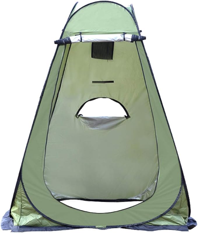 WOWCASE 1-2 Person Large Space Pop Up Shower Privacy Shelter Tent with 3 Windows, Outdoor Waterproof Silver Anti-UV Coated Portable Dressing Room, Privacy Shower Tents for Camping Beach Isolation Sun Shelter Picnic Fishing