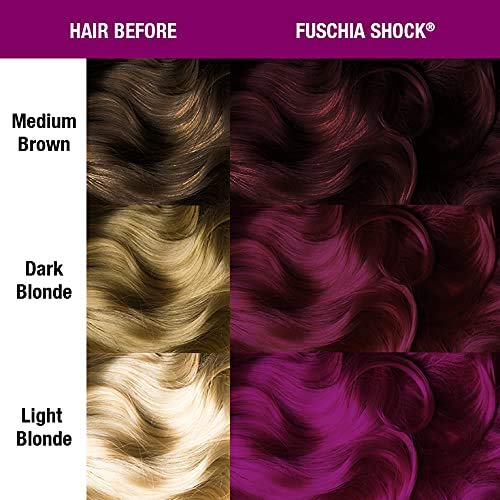 MANIC PANIC Classic Fuschia Shock Semi Permanent Hair Color - Dark Pink Hair Dye for Women & Men That Lasts 4-6 Weeks - Vegan, Ammonia & Cruelty-Free - Create & Mix Custom Shades (4oz)