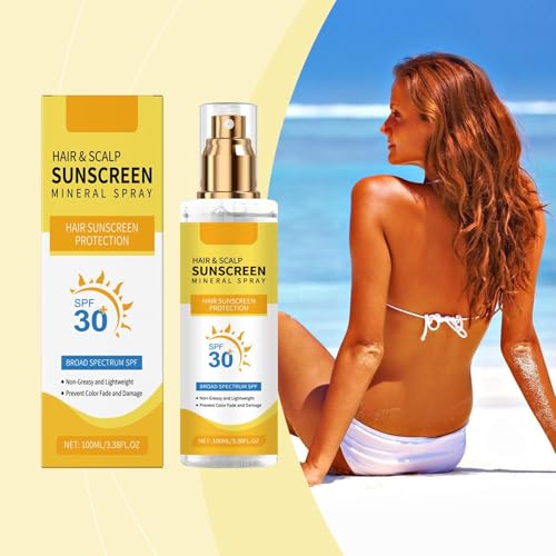 Ultimate Hair & Scalp Sunscreen Spray SPF 30 | Color-Safe UV Blocker for Dyed/Highlighted Hair | Weightless Non-Greasy Protection | Beach & Pool Essentials | Coconut Enriched Scalp Shield (2)