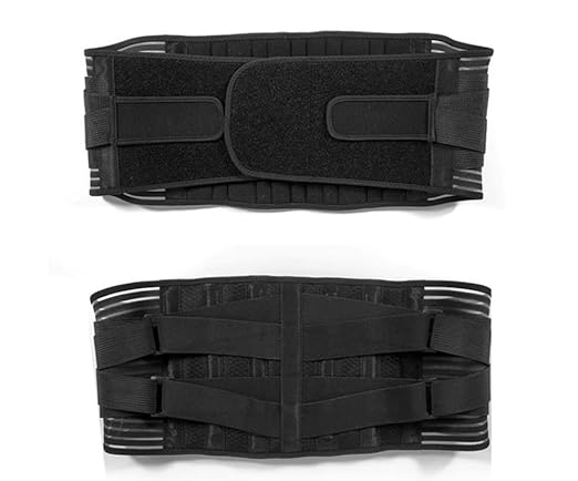 Back Support Belt for Ultimate Relief: Adjustable Lumbar Brace with Anti-Skid Design, 6 Stays, and 16-Hole Air Mesh for Sciatica, Herniated Disc, and Heavy Lifting (Medium)