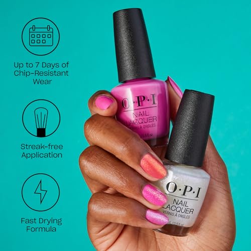 OPI Nail Lacquer Nail Polish | Opaque Bright Orange Crème Chip Resistant Nail Polish | Vegan, Fast Drying, Streak Free