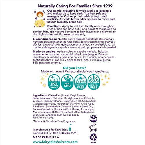 Fairy Tales Curly Q Kids Conditioner - Hydrating for Curly and Multi-Cultural Hair Types, Paraben-Free, Sulfate-Free, Gluten-Free, Nut-Free - 32 oz