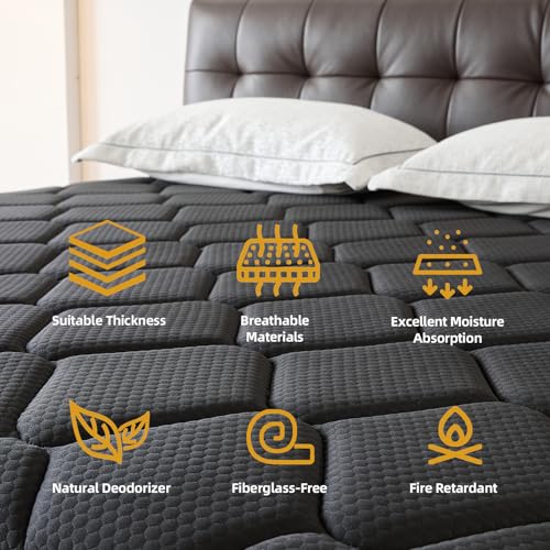 Nocavellis Queen Mattress 12 Inch, Queen Size Mattresses in a Box, Cooling Gel Memory Foam, Pressure Relief, Breathable Comfort Soft Bed Hybrid Mattress, Medium Firm Feel