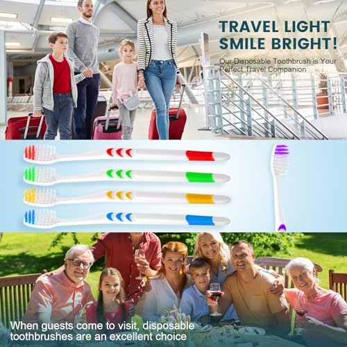 Navona 600 PCS Premium Individually Wrapped Bulk Toothbrush Pack, Disposable Toothbrushes, Kids Toothbrush, Medium Soft Bristle Toothbrushes, Ergonomics Handle, Perfect for Travel Hotel Donation