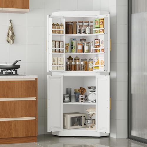 63" Metal Corner Kitchen Pantry Cabinet