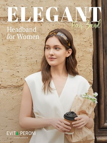 EVITA PERONI Wide Headbands for Women with Teeth Acetate Resin Hair Bands for Women's Hair No Headache Headband No Slip Hairbands-Tortoise