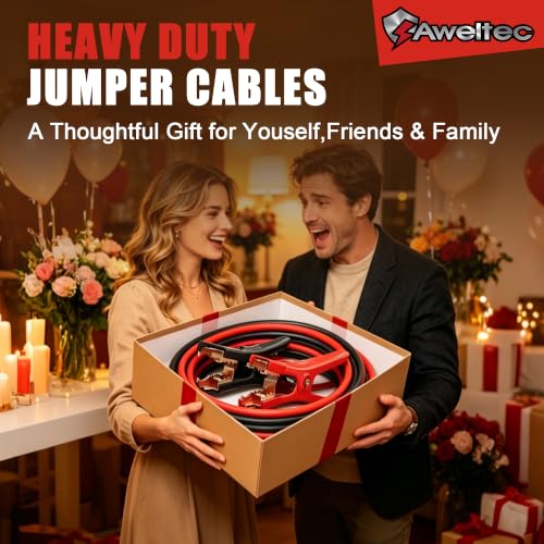 Jumper Cables,Heavy Duty 4 Gauge 20 Feet Battery Booster Cable for Car,Automotive Jumping Wires with Alligator Clamps,Carrying Bag,Safety Gloves and Iron Brush for Cars Trucks - size: 4 Gauge 20 feet (Standard)