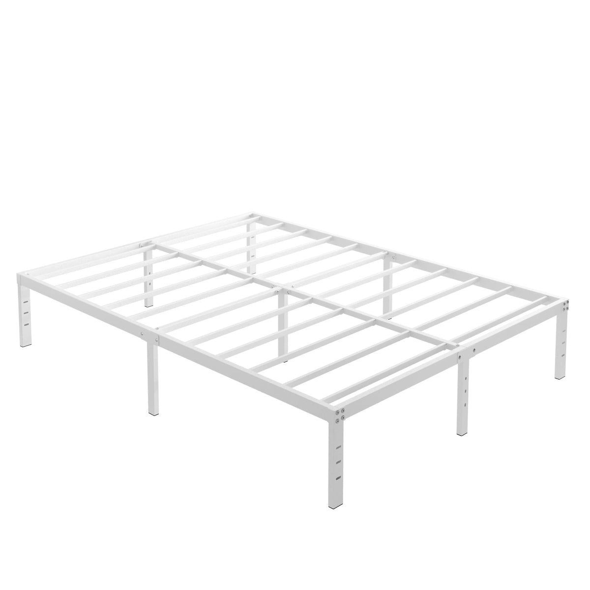 YUSENHEEI 14 Inch Full Size Bed Frame No Box Spring Needed, Heavy Duty Metal Bed Frame Full with Large Underbed Storage Space, Noise Free, Easy Assembly, White