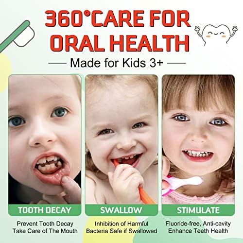 Foam Toothpaste Kids, Toddler Toothpaste with Low Fluoride, Kids Toothpaste for U Shaped Toothbrush Electric Toothbrush, Foam Toothpaste for Children Ages 3 Plus (Watermelon+Strawberry)