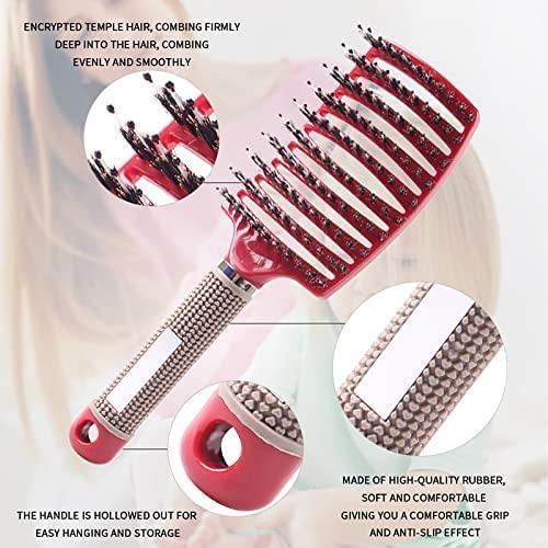 Ultra Detangling Brush, Magical Brush Detangler, For Wet Or Dry Detangling HairBrush For Men, Women And Kids, Fast Drying Styling Massage Hairbrush (Pink+Purple)