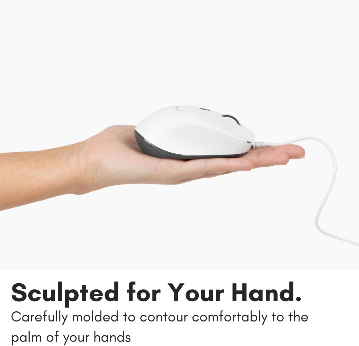 Macally USB C Mouse for Mac - Precise, Comfortable, and Quiet - Wired Type C Mouse for MacBook Pro |Air|PC|iOS|Android - Ambidextrous Body, 4 DPI Modes, & Silent Buttons - Optical Mouse USB C - White