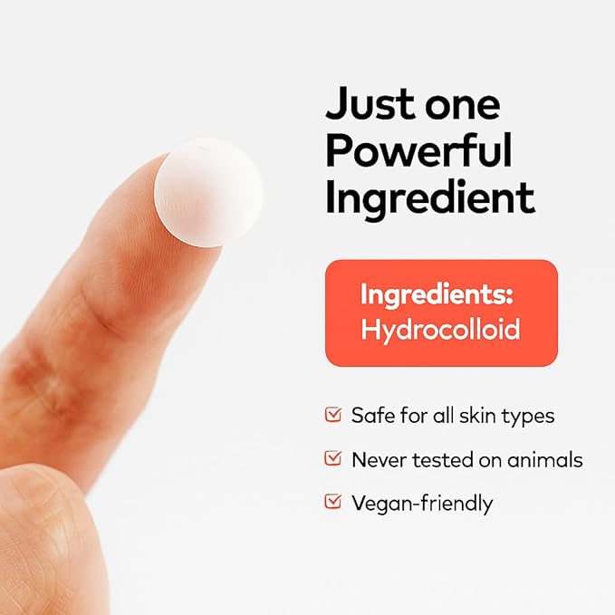 Hydrocolloid Acne Spot Patch for Face – Fast-Acting, Invisible, Healing & Protective, 72 Count