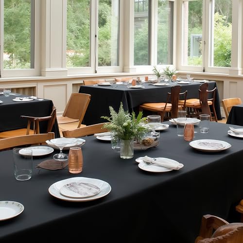 Black Rectangle Tablecloths for 8 Foot Tables (6 Count)