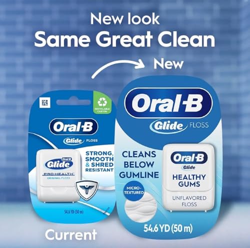 Oral-B Glide Healthy gums, unflavored floss 50M (Pack of 6)