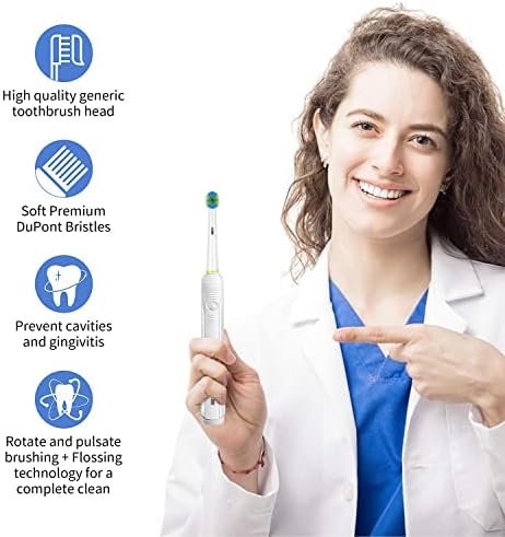 Replacement Toothbrush Heads Compatible with Braun Oral b 7000/Pro 1000/9600/ 5000/3000/8000/ and Smart Electric Toothbrush, 16 Pcs (White)