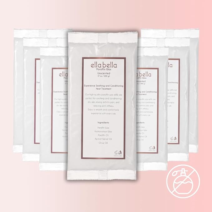ELLA BELLA® Paraffin Wax Refill Unscented • Therapeutic Hand & Foot Wax for Paraffin Bath • Deep Moisturizing & Soothing Relief • Compatible with our Wax Machine