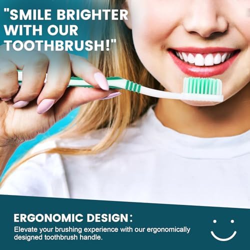 Navona 200 PCS Premium Individually Wrapped Bulk Toothbrush Pack, Disposable Toothbrushes, Kids Toothbrush, Medium Soft Bristle Toothbrushes, Ergonomics Handle, Perfect for Travel Hotel Donation