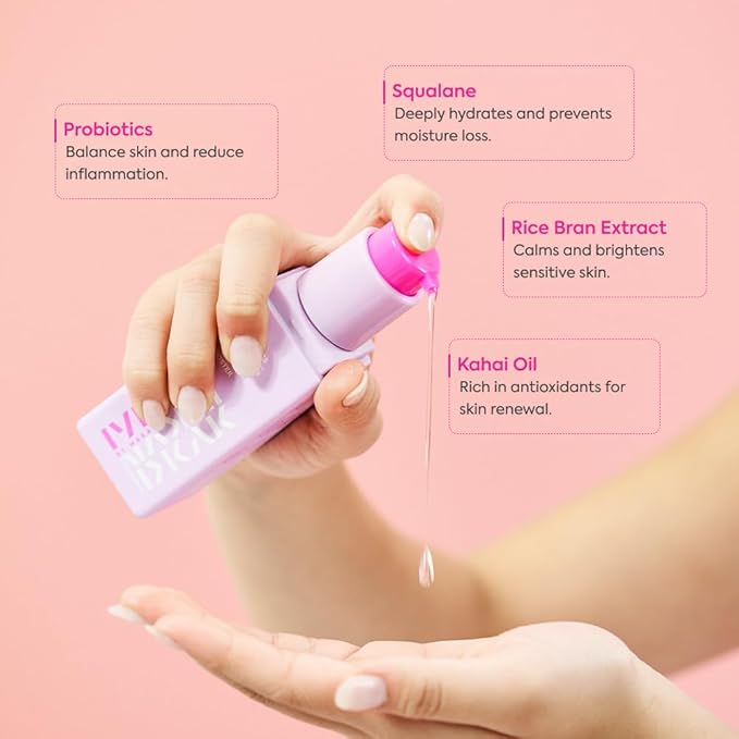 IYKYK By Makari Probiotics Booster for Skin Barrier Support – Soothing Face & Neck Hydration Serum with Vitamin F, Omega 3 & 6, & Squalane, Vegan, Fragrance Free, Dermatologist Tested Skincare