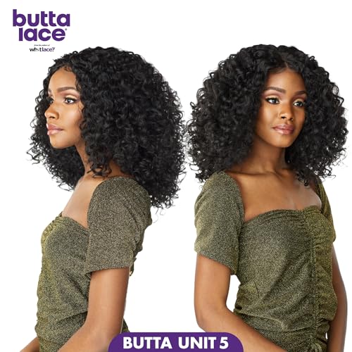 Sensationnel Butta Lace Wigs - Unit 5 Extra Wide 5 Inch Deep Parting Synthetic Preplucked Hairline Glueless Lacefront (1B OFFBLACK)