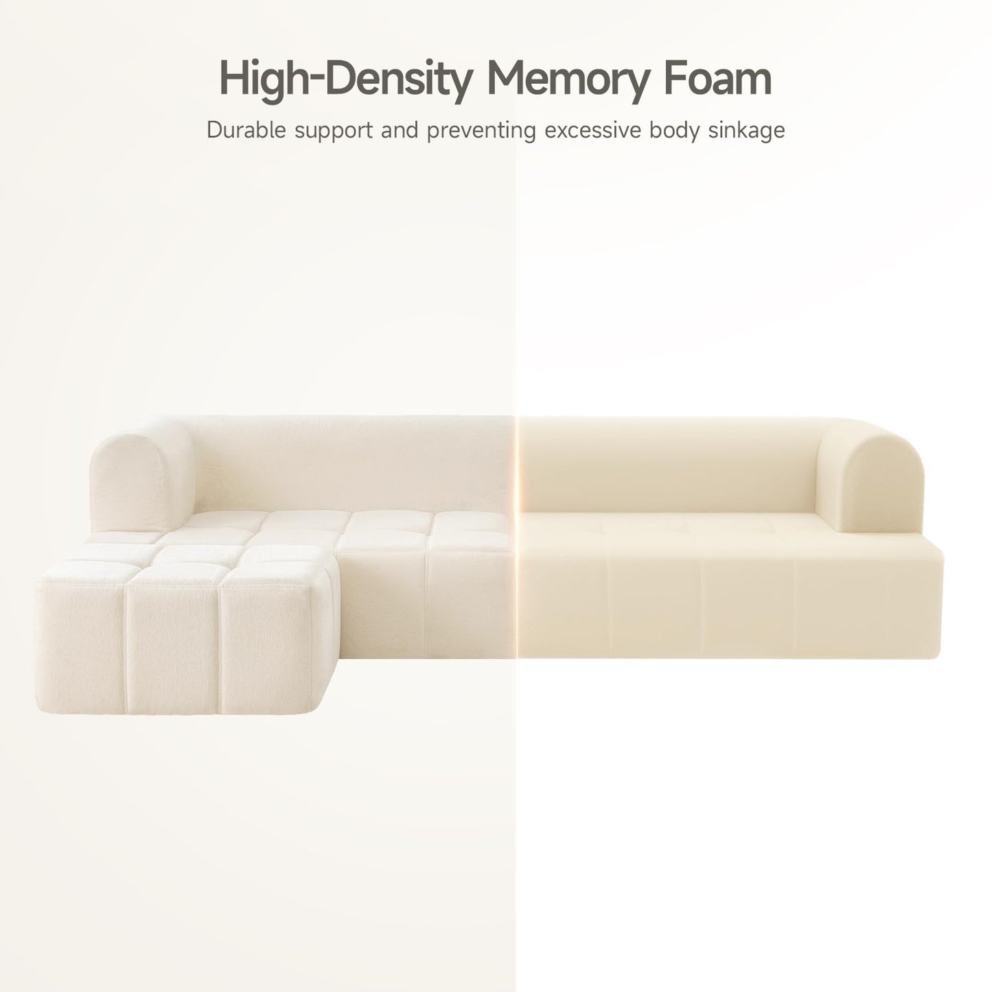 ONBRILL 97” Modular Sectional Sofa with Deep Seat, Cloud Sectional Couch with L-Shape Chaise,Chenille Upholstered Couches for Living Room Bedroom Apartments,No Assembly Required