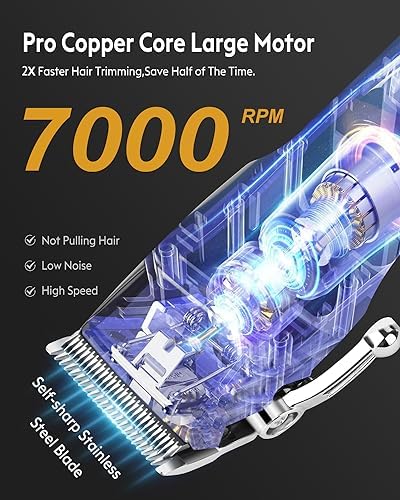 YiLFo Hair Clippers for Men - Professional Barber Clippers, LED Display Trimmer, T Liners Edgers, Shaving Kit