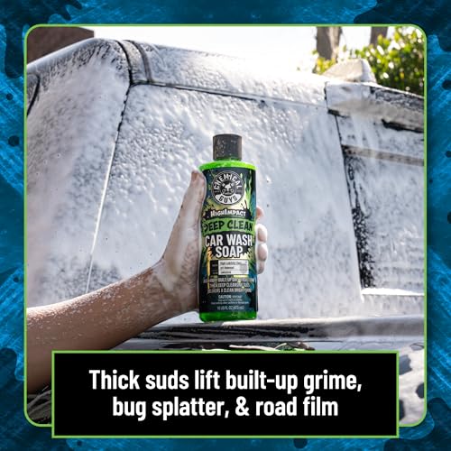 Chemical Guys, High Impact Deep Cleaning Car Wash Soap, High Suds, 64 oz | High-lubricity suds lift dirt and grime from paint, wheels and exterior, gentle in cannons or buckets, bubble gum scent - size: 64 Fl Oz (Pack of 1)