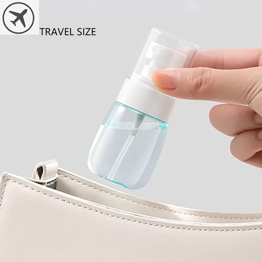 Spray Water Bottle Hair Mister, Fine Mist Stylist Sprayers 360 Empty Small Misting Spritzer, Perfume Atomizer with Pump Clear Containers 2PCS/2oz