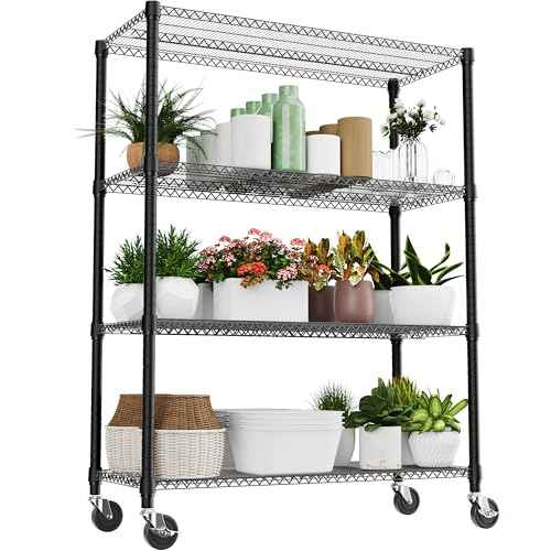 2640LBS 53.1" W 4 Tiers Shelf Steel Storage Shelves Shelving Unit Steel Organizer Wire Rack for Home