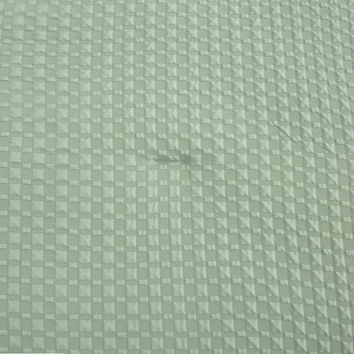 Arianaut 3-Piece Comforter Set – Checkered Seersucker comforters Quilt Set with Microfiber Fill – Includes 1 Comforter & 2 Pillowcases – Lightweight, Soft & Wrinkle-Resistant (Green, King)