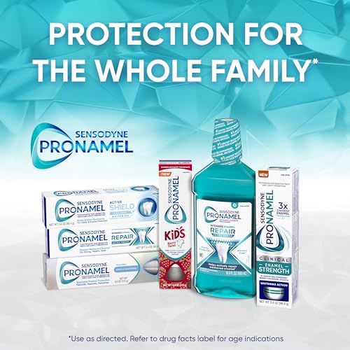 Sensodyne Pronamel Intensive Enamel Repair Alcohol-Free Mouthwash to Help Actively Repair Enamel and Protect Against Cavities, Extra Fresh, 16.9 fl oz (3 Pack)