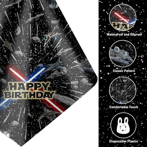 8Pcs Galaxy Movie Themed Birthday Decorations Tablecloths (4 Count)