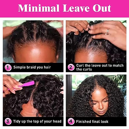 V Part Wig Human Hair No Leave Out Upgrade Curly V Part Wig Human Hair Wig for Women 150% Density V Part Wig No Glue No Sew Clip In Half Wigs Natural Color 20 Inch