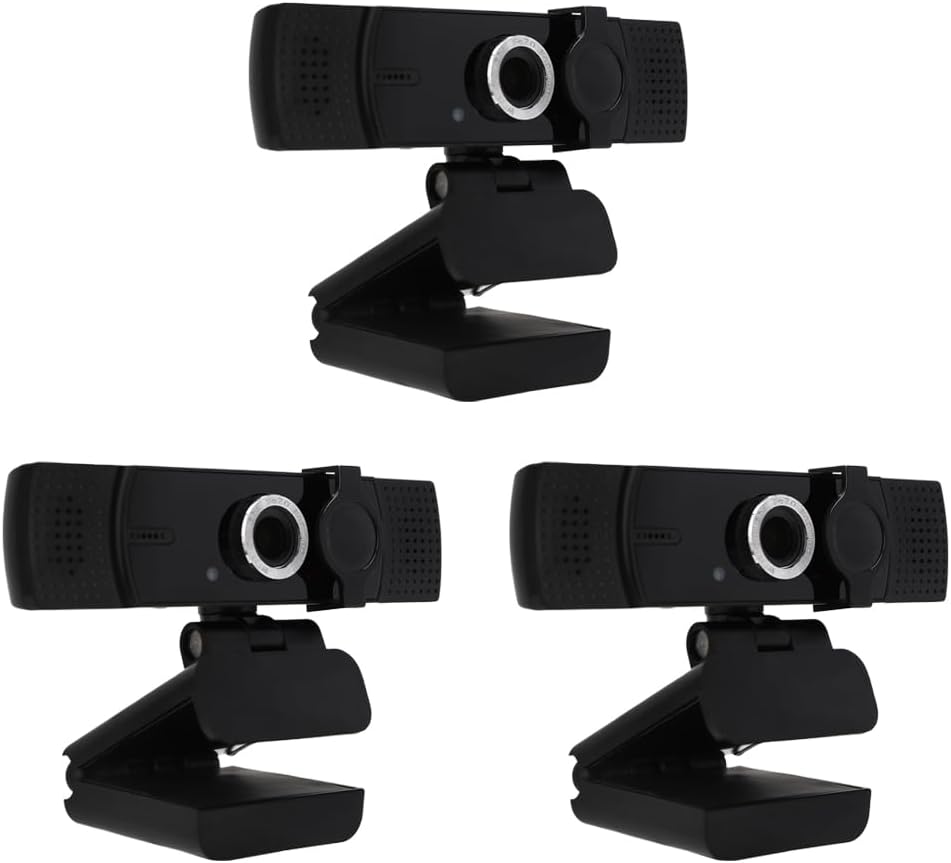 Hd (1080P) Computer Network USB Camera with Microphone, 1.8m Cable, typc-c Adapter, Triangle Stand. for Network Office, Video, Study, Live broadcast-3pack