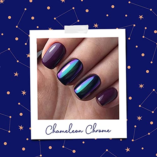 Pretty Diva Chameleon Chrome Nail Powder - Ombre Chameleon Powders Chrome Nail Pigment Mirror Finish, Color Shifting Chrome Nail Pigment with Multi-chrome Nail Powder - Fairy