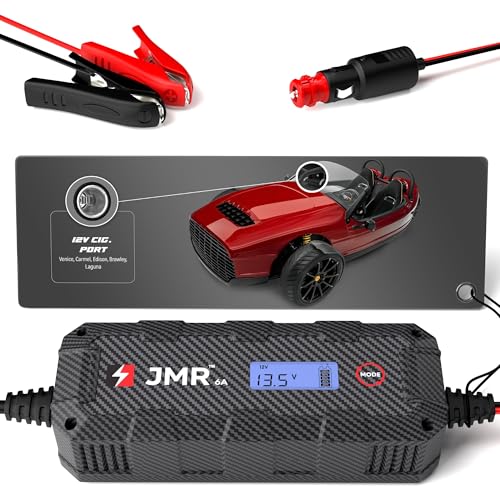 JMR 12V Battery Charger for Vanderhall, 12V Cig. Port, No Lithium Mode | Trickle Charger Conditioner Maintainer For Venice Carmel Edison Brawley Laguna All Models - size: No Lithium Mode
